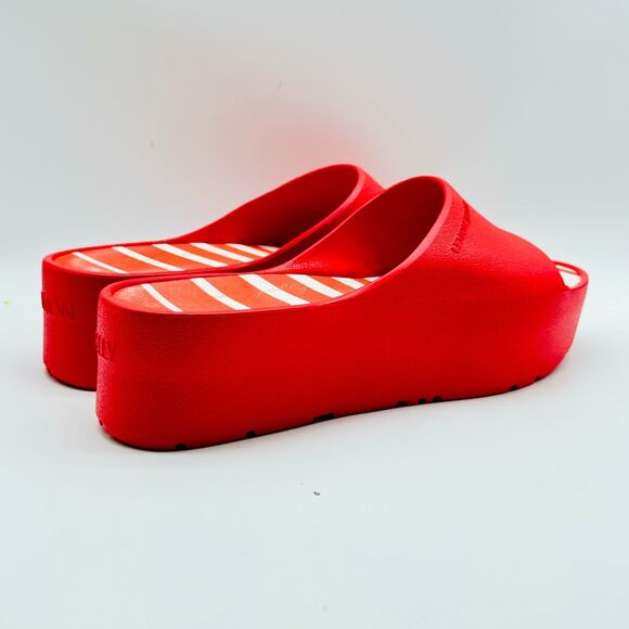 Lemon Jelly Sandals Womens 9.5 EU 40 Red Platform Slip On Slides Summer - Picture 8 of 13